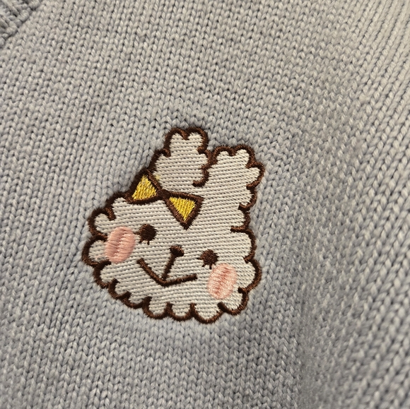 Pastel Blue Kawaii Bunny Knit Sweater - Picture 2 of 4